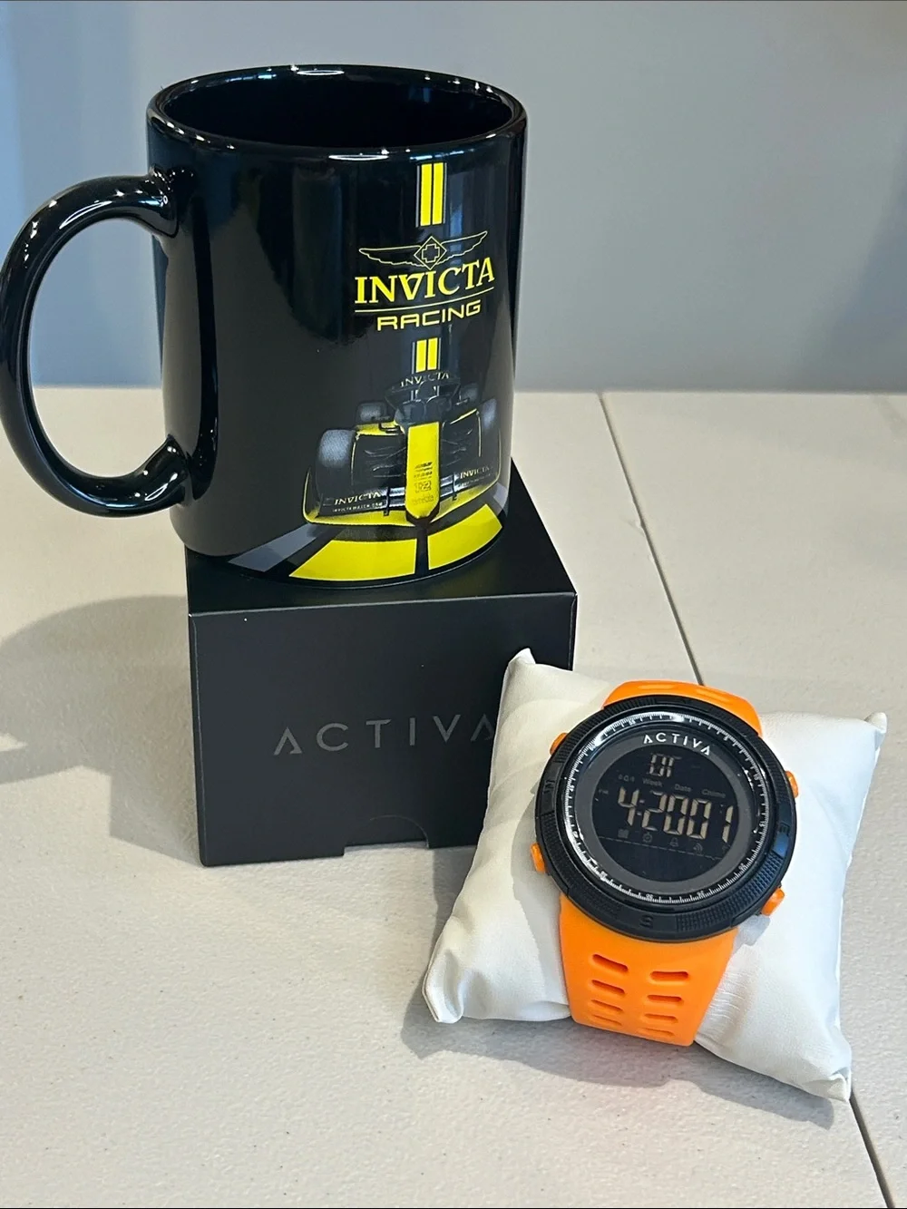 Activa Sports Digital Timepiece by Invicta with Invicta Coffee Mug Unisex NWT